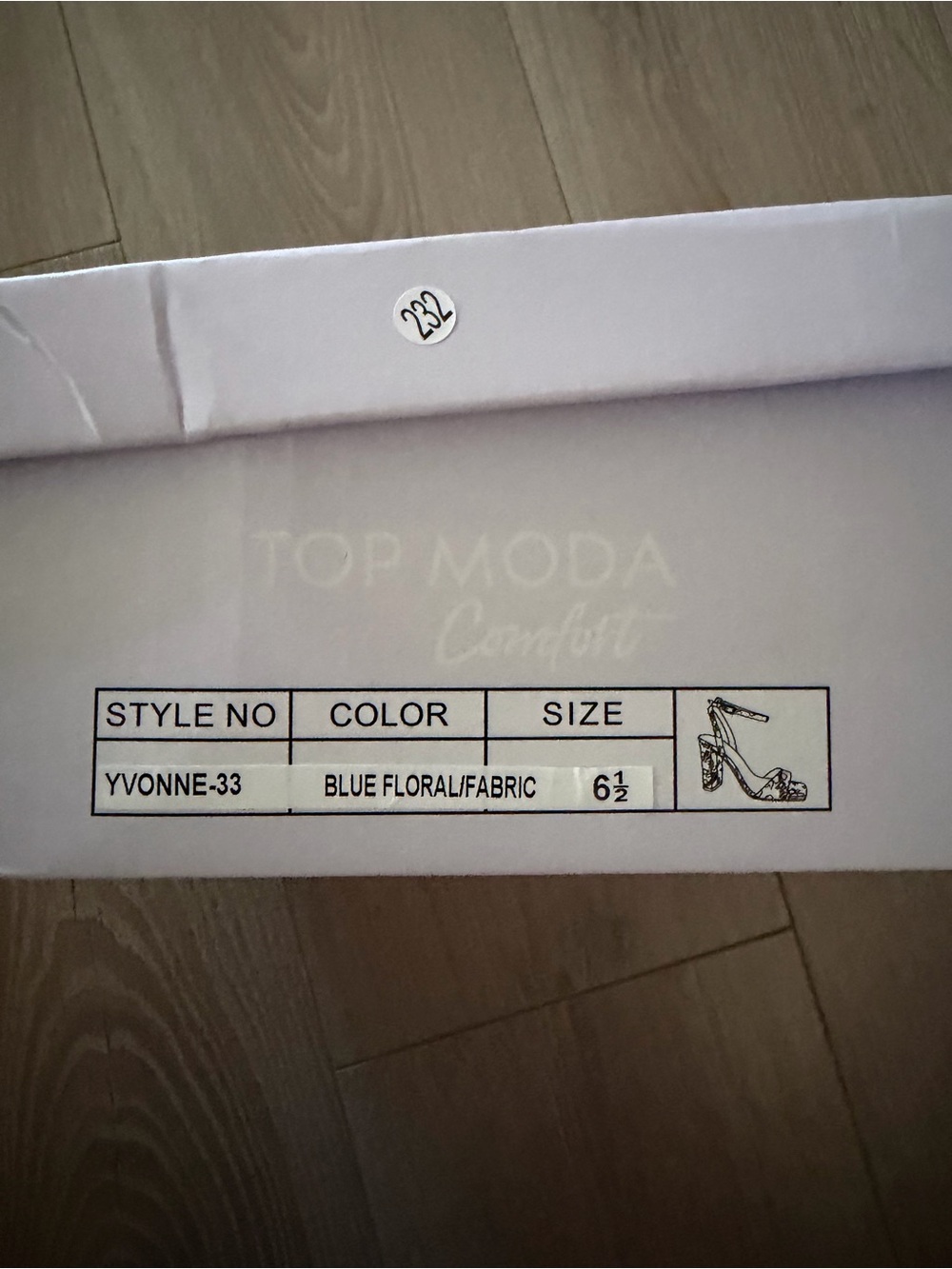 TOP MODA Light Blue Floral Block Heel Sandal Size 6.5 Brand New in Box - Picture 4 of 4